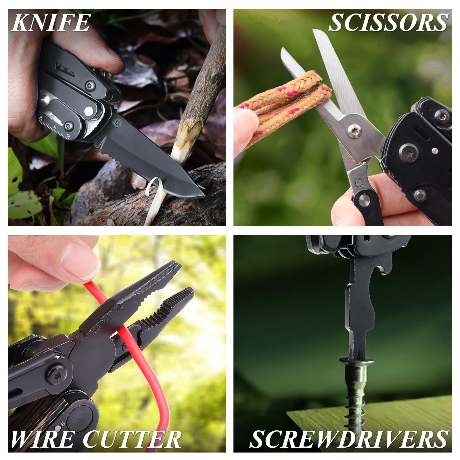 RoverTac 18-in-1 Multitool Pocket Knife with Pliers, Saw, Corkscrew Detachab…