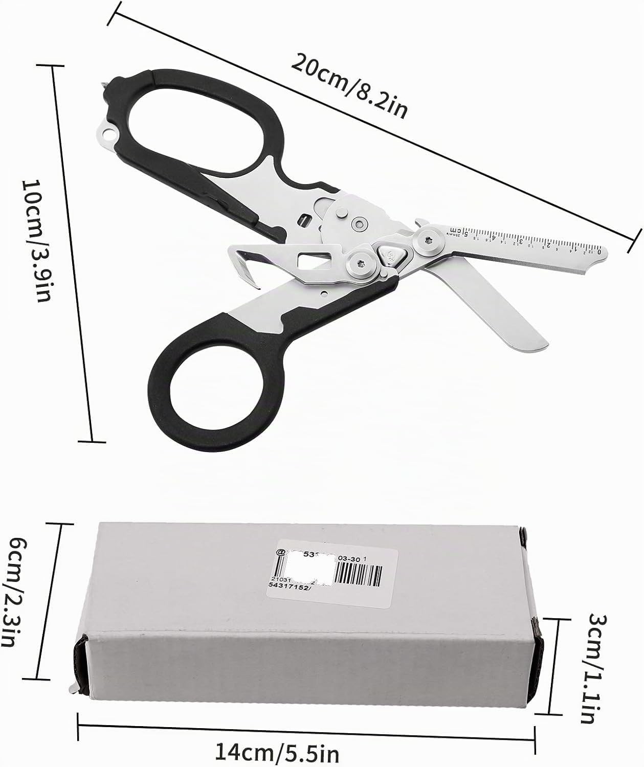 Folding Pliers, 6in1, Portable Emergency Scissors with Non-Slip Handles, Silver Color…