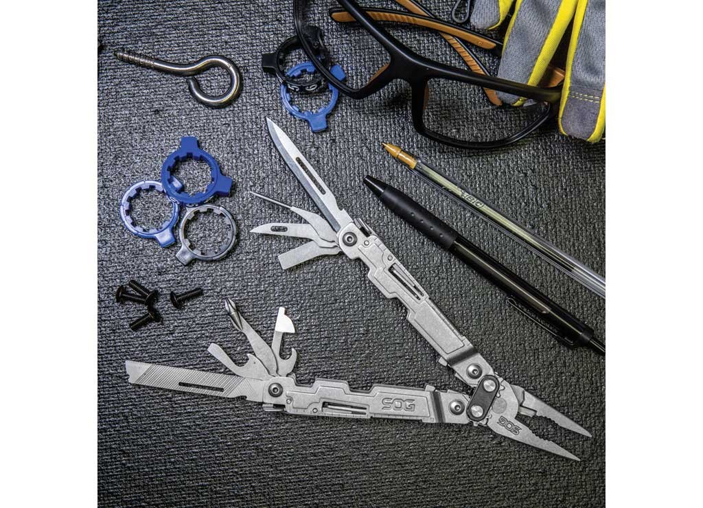 SOG SOG-PA1001-CP PowerAccess Stainless Steel Multi-Tool 18 Tools, Stone Wash