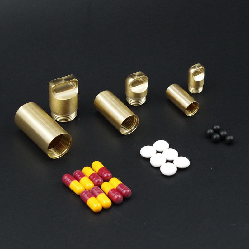 Solid Brass Survival Multi EDC Tools Waterproof Key Storage Container Pill Box