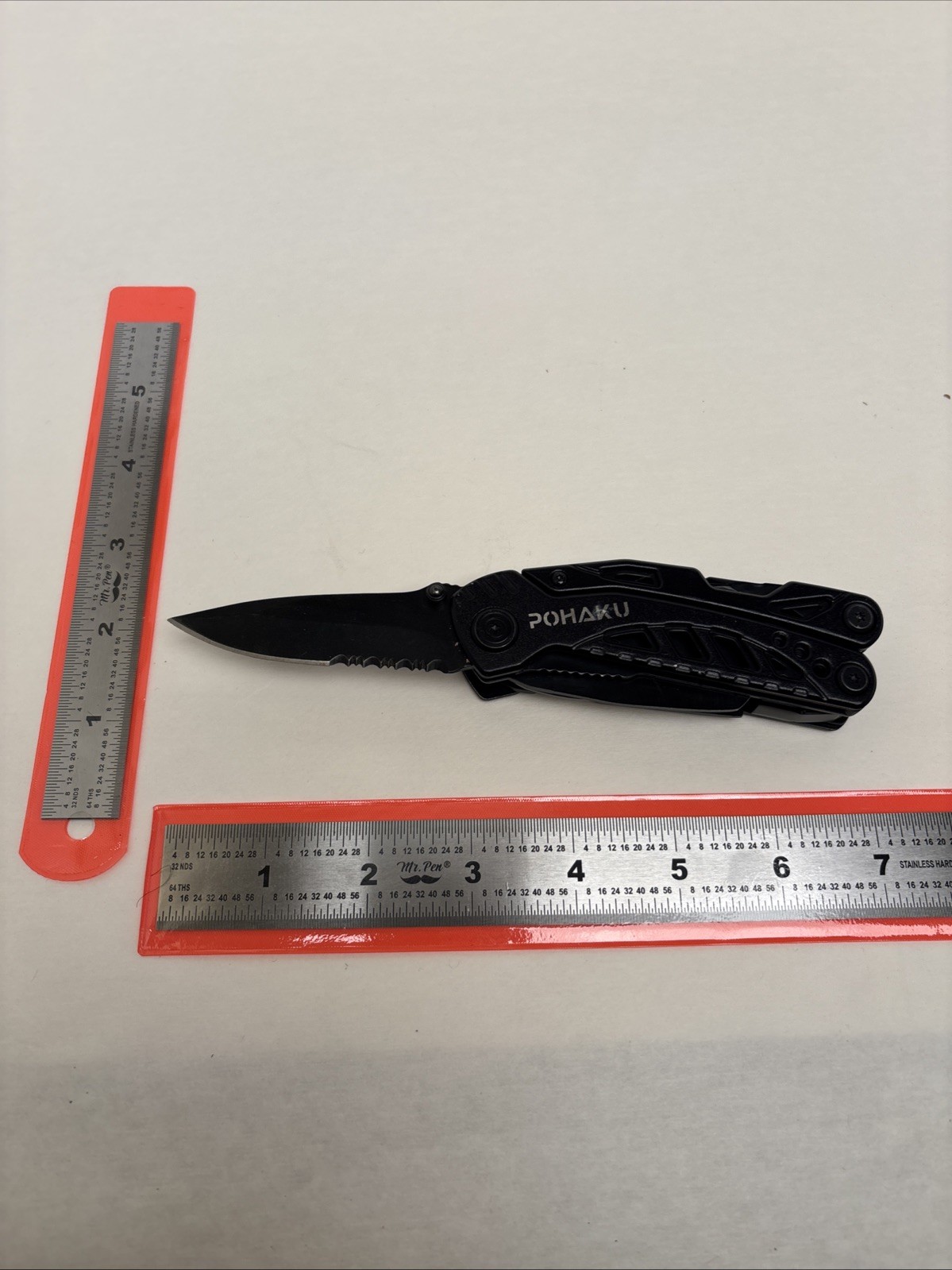 POHAKU BLACK MULTI-TOOL WITH PLIERS, KNIFE, SAW, FILE, SCREWDRIVERS