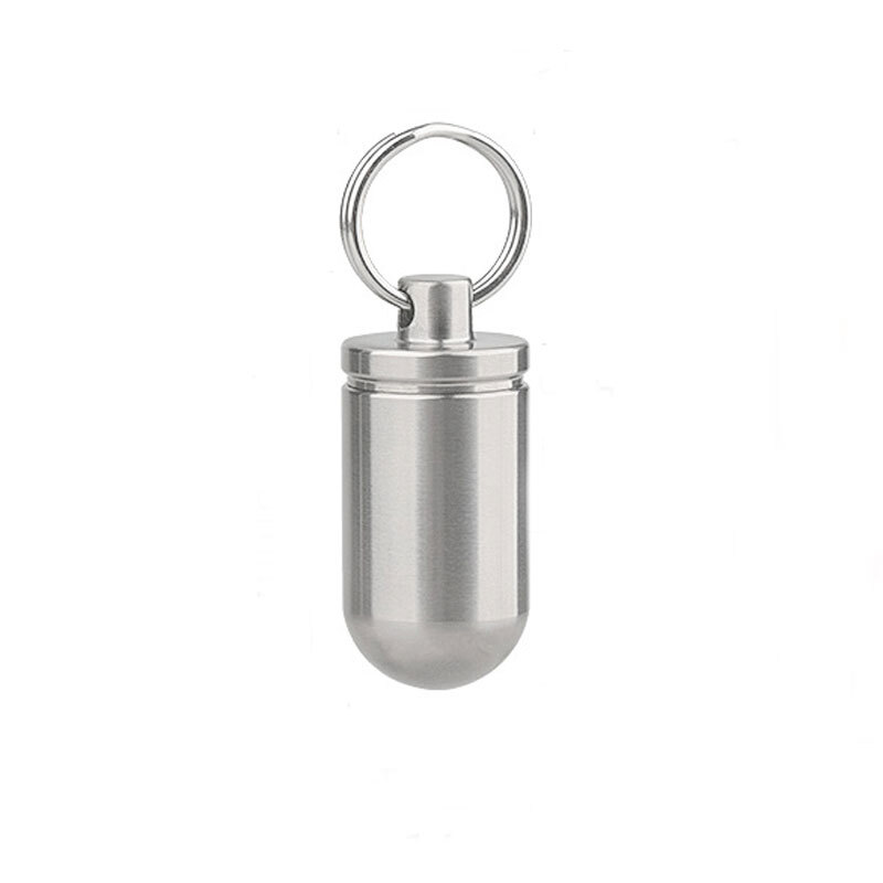 New Mini Titanium Waterproof Box Sealed Storage Tank Outdoor Pill Container EDC