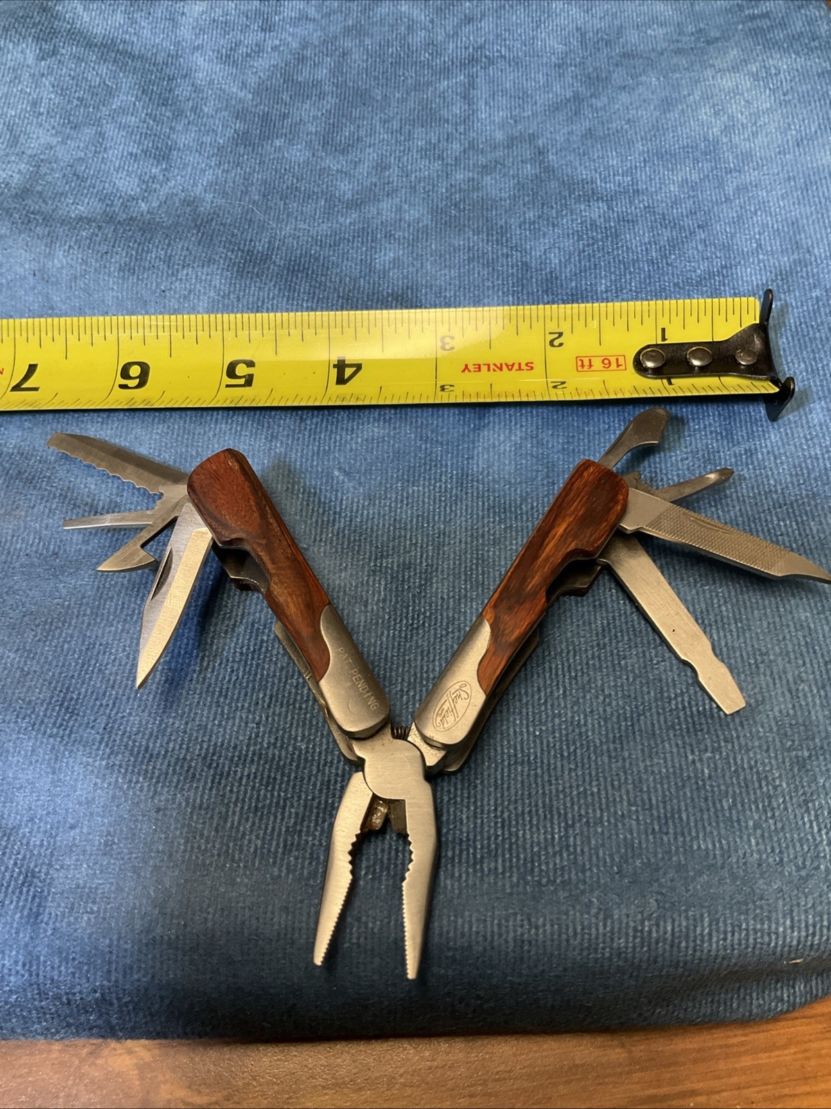 Sheffield 2CR Wood Grain Handle 12 in 1 Multi Tool Knife