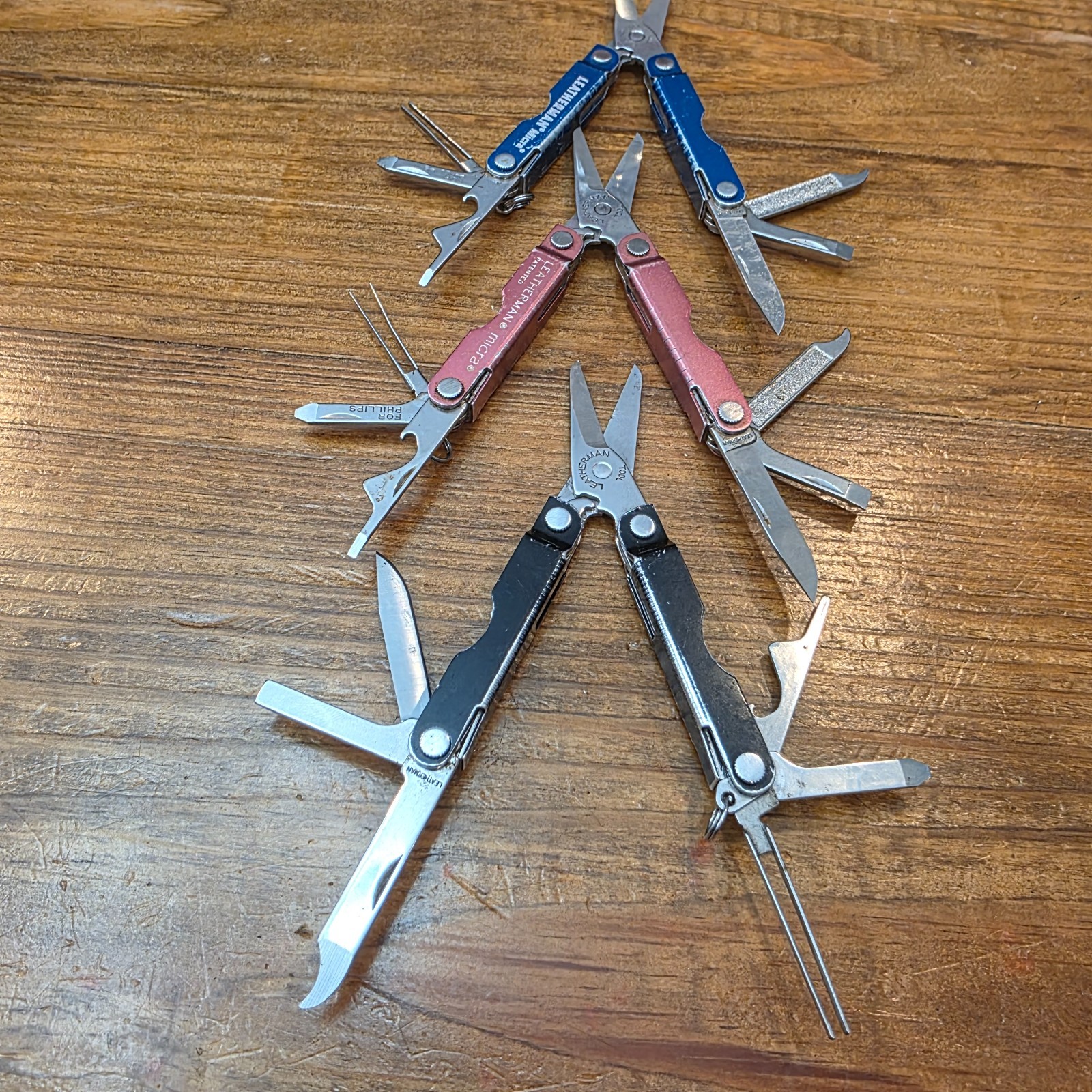 Leatherman MICRA Multi-Tool – Stainless Steel – Lot of 3 – Colors Blue Black