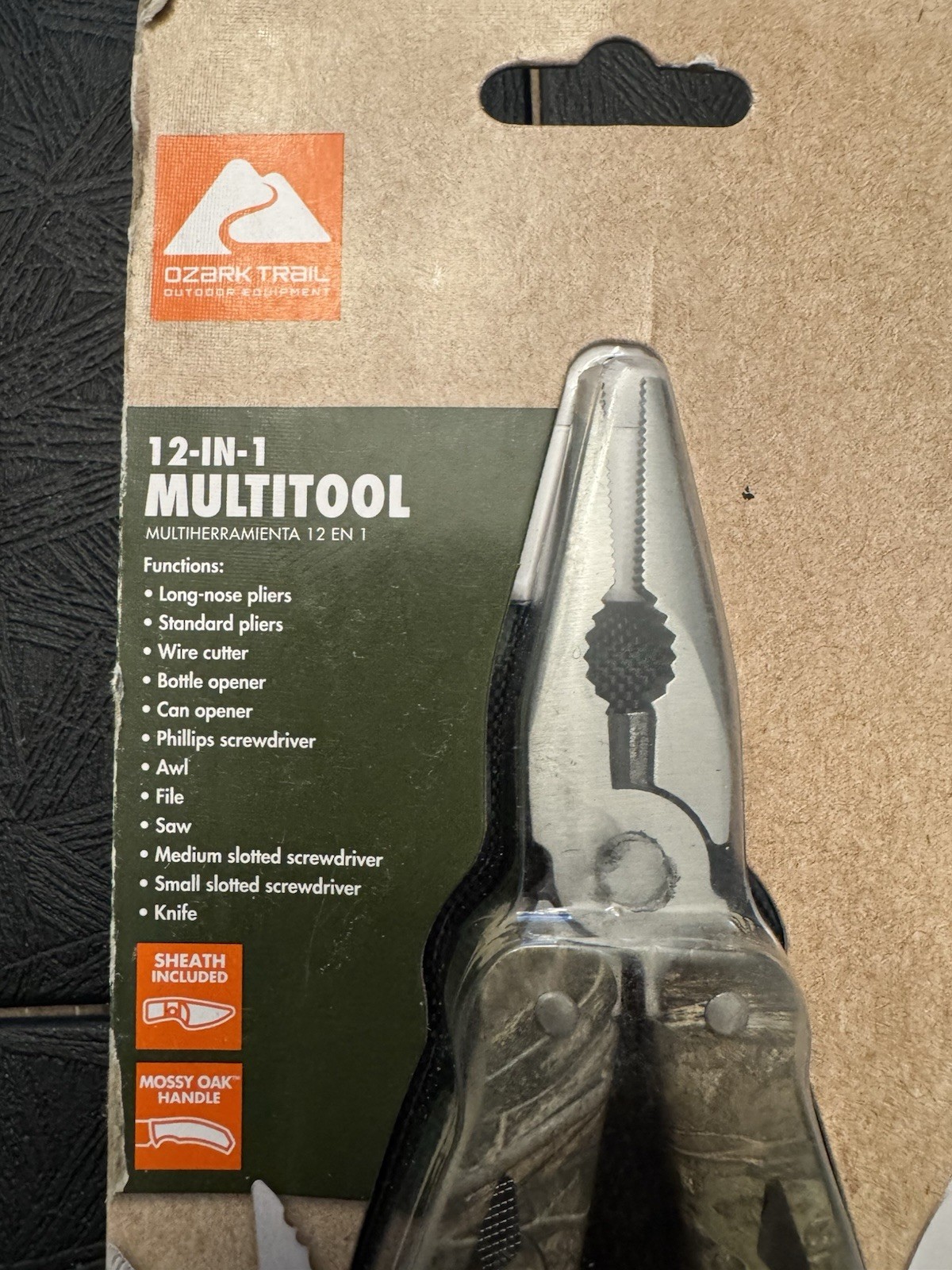 Ozark Trail 12in 1Multi-Tool with Sheath Outdoor Equipment New Realtree camo