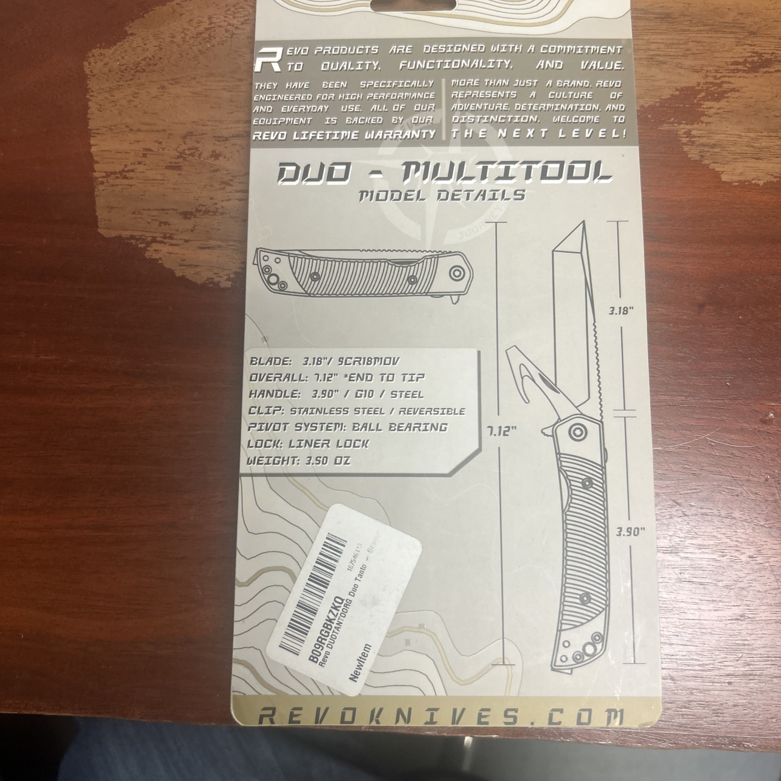 Revo Duo Multitool Knive Tanto Blade With Aux Cutter