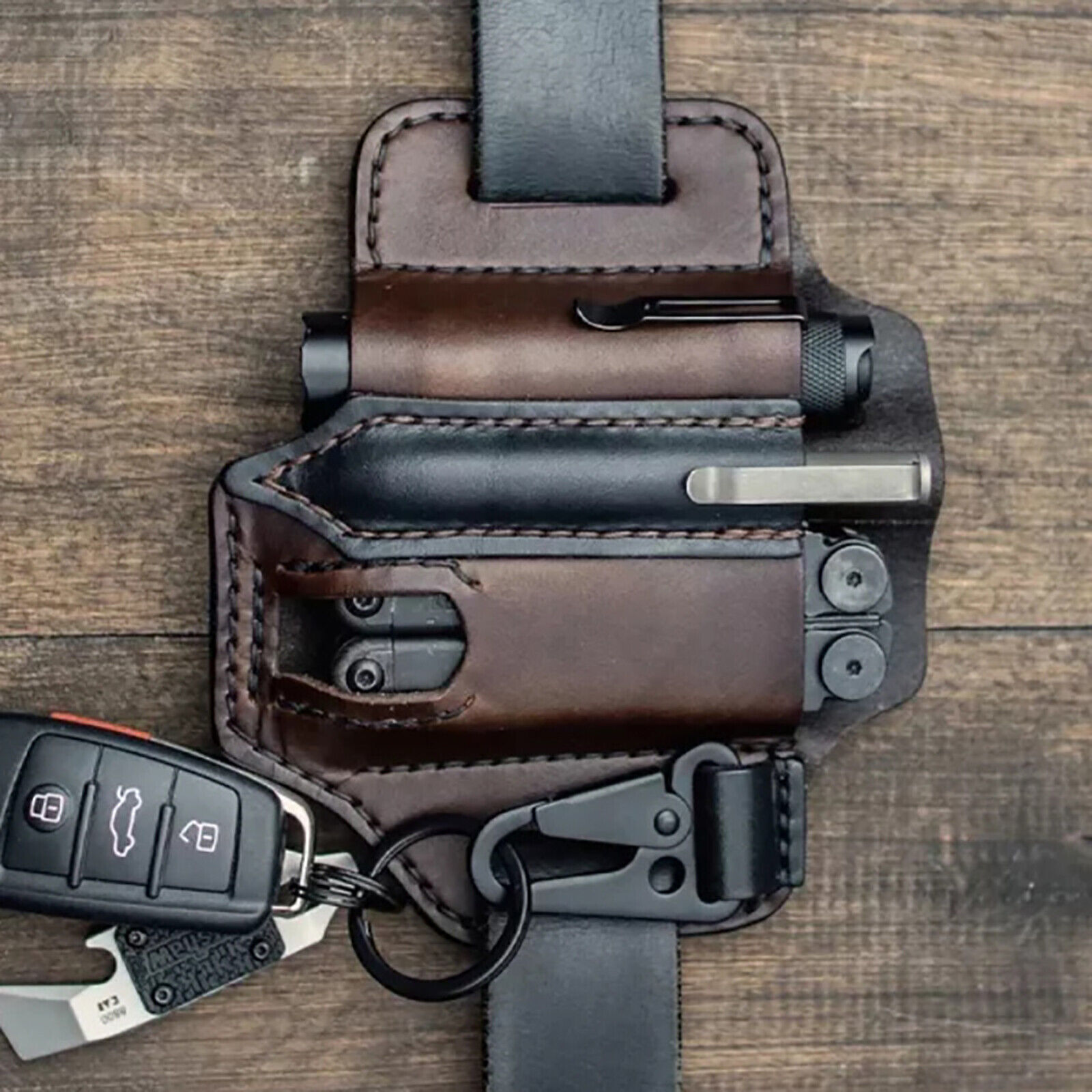 PU/Leather Storage Waist Bag Sheath Multi-function Tool Organizer Pouch Pen Case