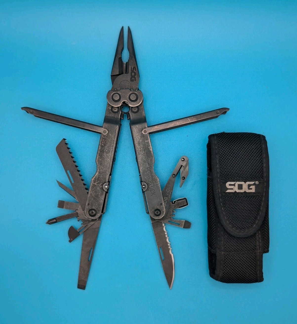 SOG PowerLock Multi Tool! WITH SHEATH! BLACK!!!