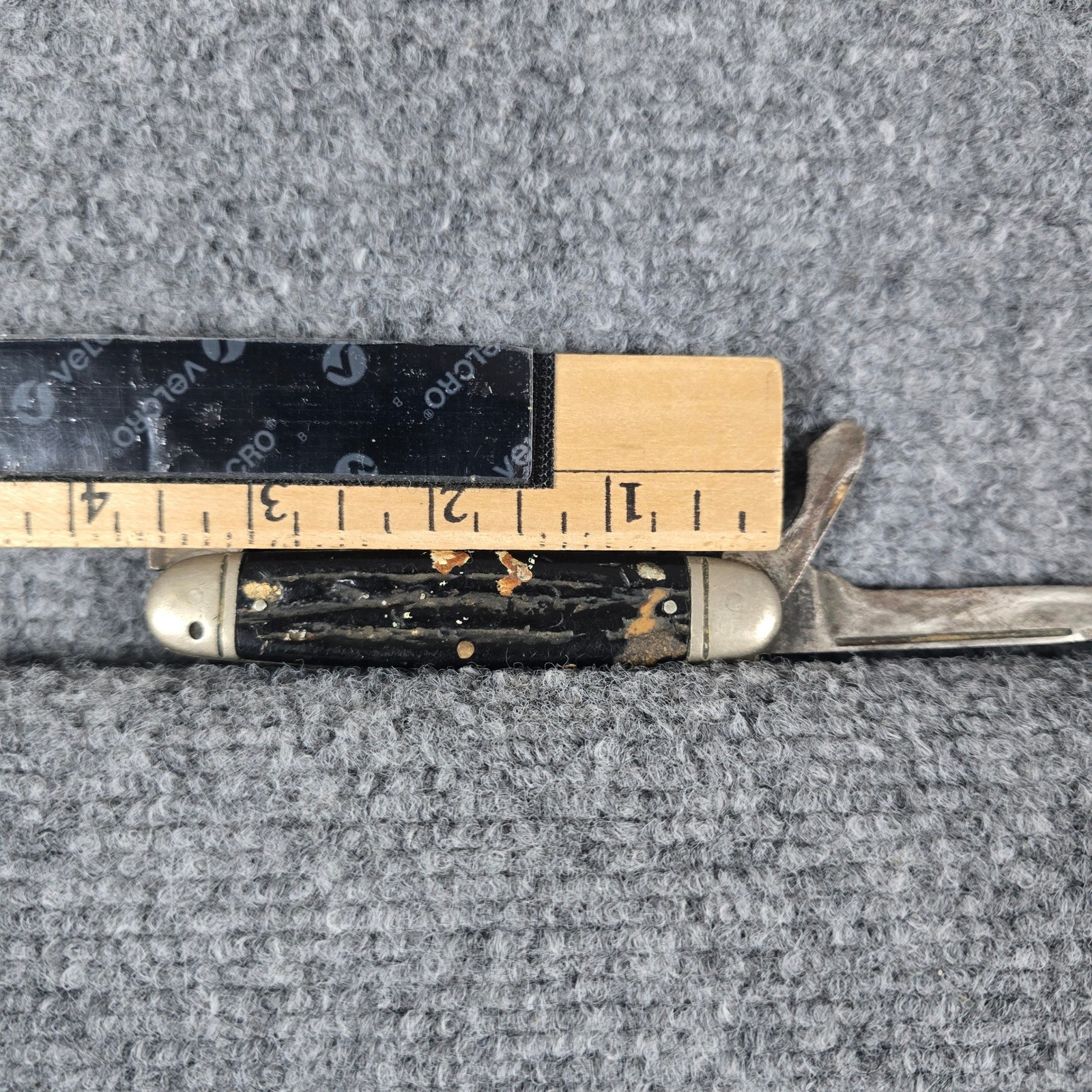Vintage Multi Tool Pocket Knife Black Handle EDC Utility Camping Repair Tool
