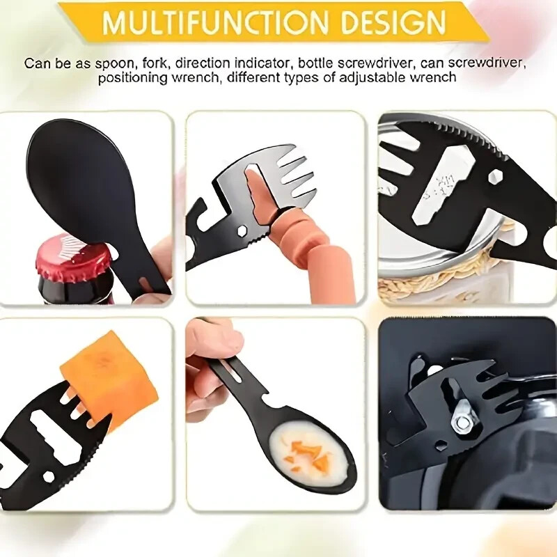 (Pack of 2) Stainless Steel 10-In-1 Multi-Function Spoon And Fork