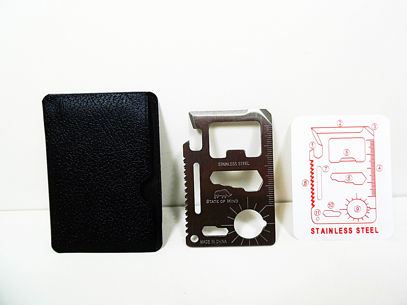 Lot of 3 Survival Multi Tools Credit Card Pocket Tool Camping Hiking Key 11 in 1