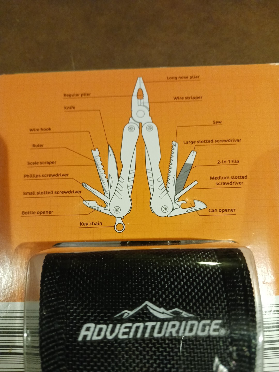 Adventuridge 17-In-1 Multi-Tool Includes Sheath Factory Sealed