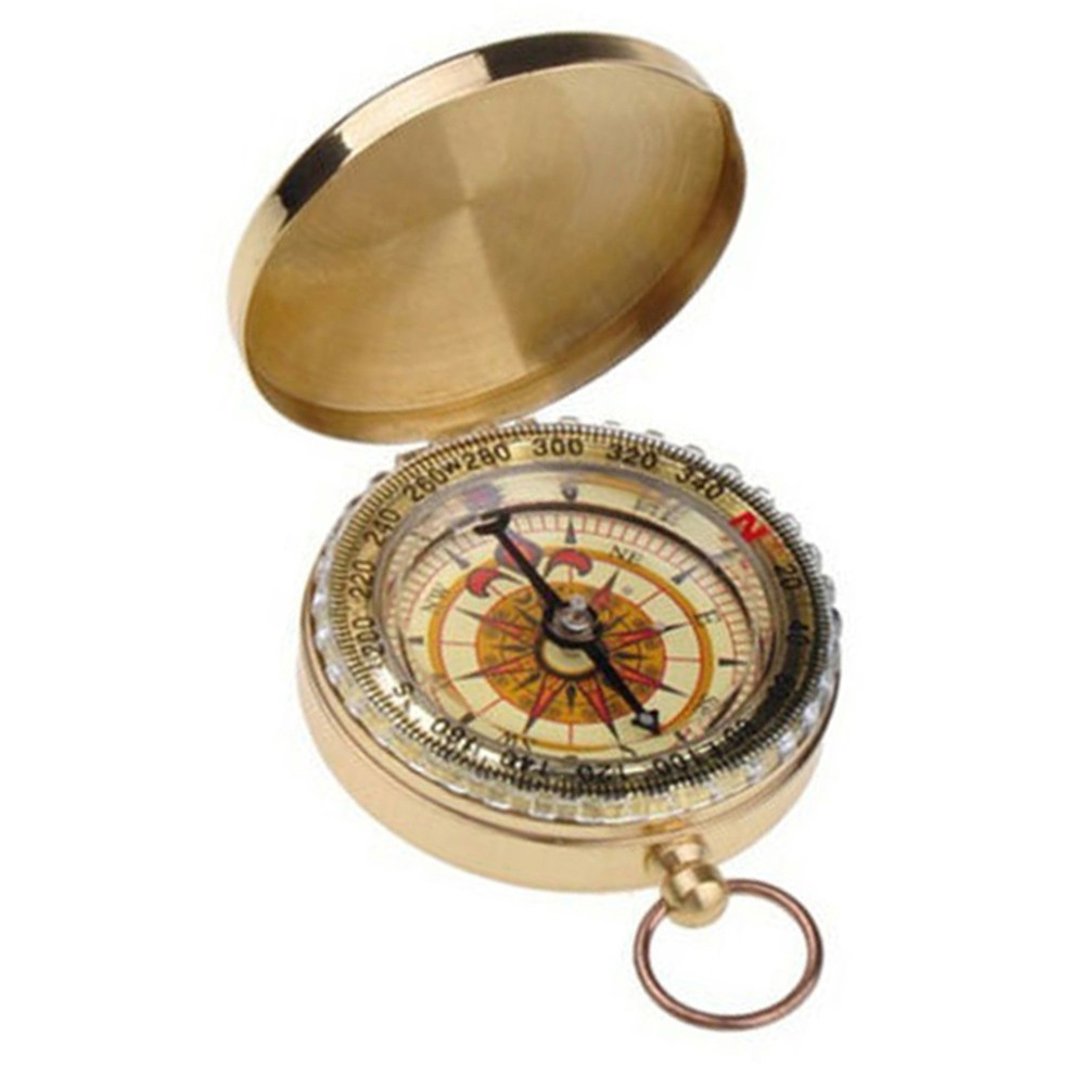 Hiking Pocket Brass Golden for Compass Portable Noctilucent for Compass