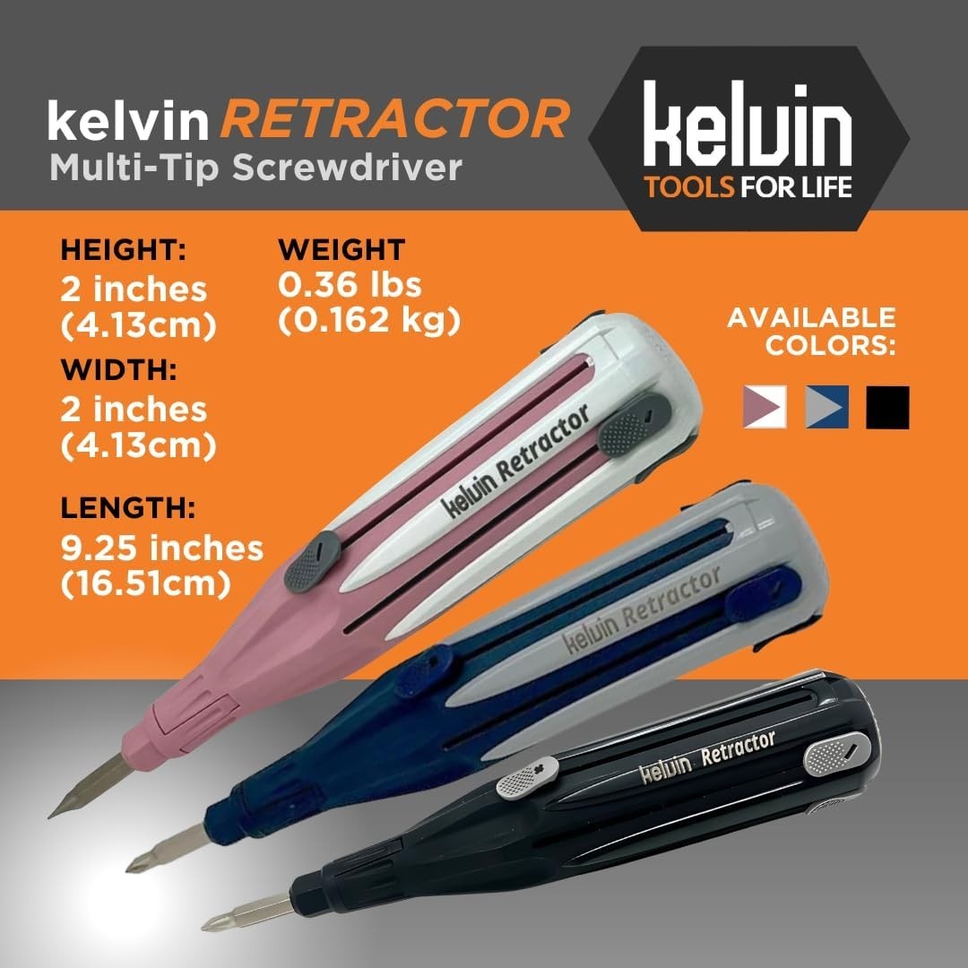 Tools Retractor – Retractable All-In-One Screwdriver Quick Change Phillips He…