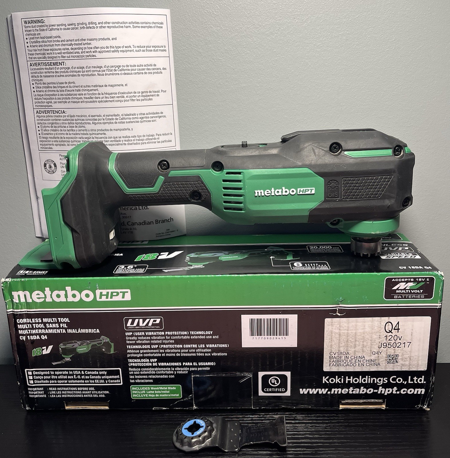 Metabo HPT CV 18DA Q4 18V Multivolt Cordless Oscillating Multi-Tool (Bare Tool)