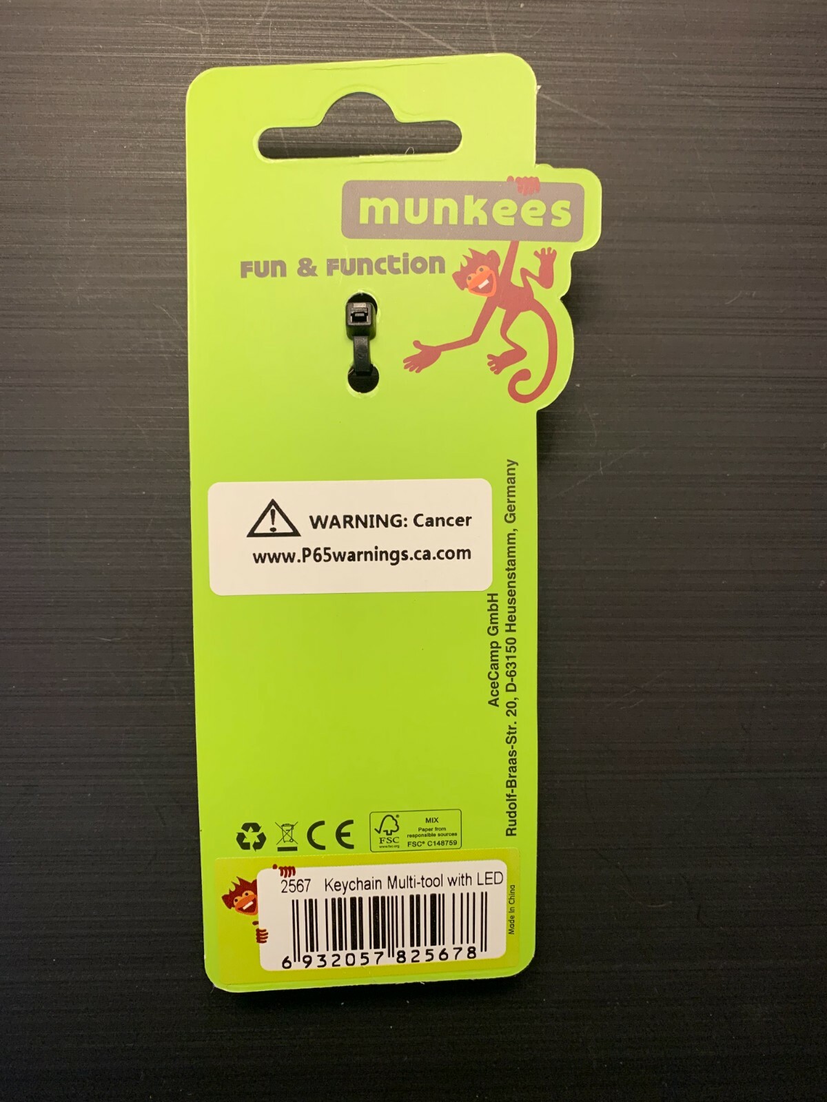 Munkees Multi-Tool Knife Bottle Opener Flathead/Phillips Screwdrivers LED Light