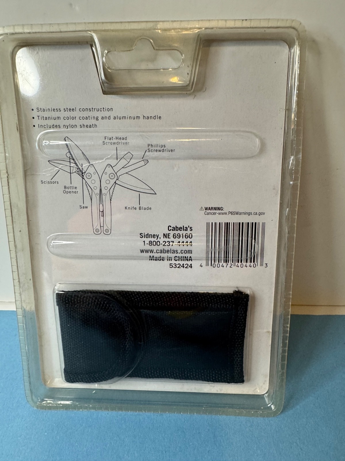 Cabela’s / Multi-Tool / Purple / 3” Closed / 3.875” Overall / 3.8 Oz