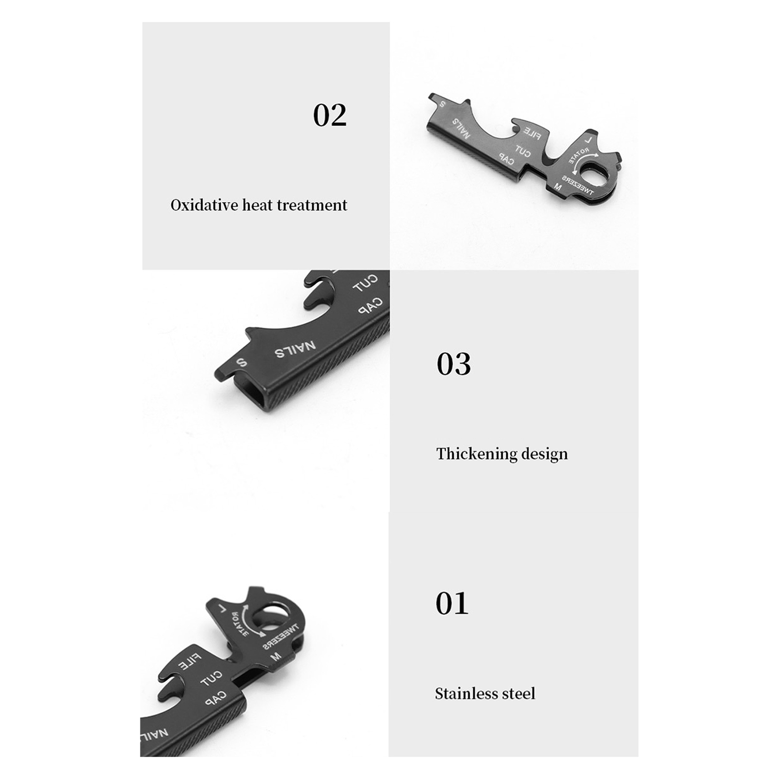 2 Pcs Keychain Tools and Gadgets 8 in 1 Stainless Steel Screwdriver Tool