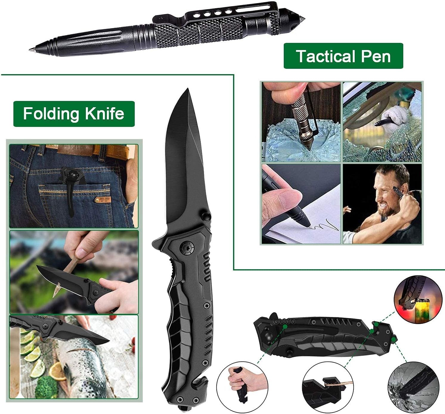 Survival Kit 35 1 First Aid Kit Survival Gear for Camping Hiking Hunting Fishing