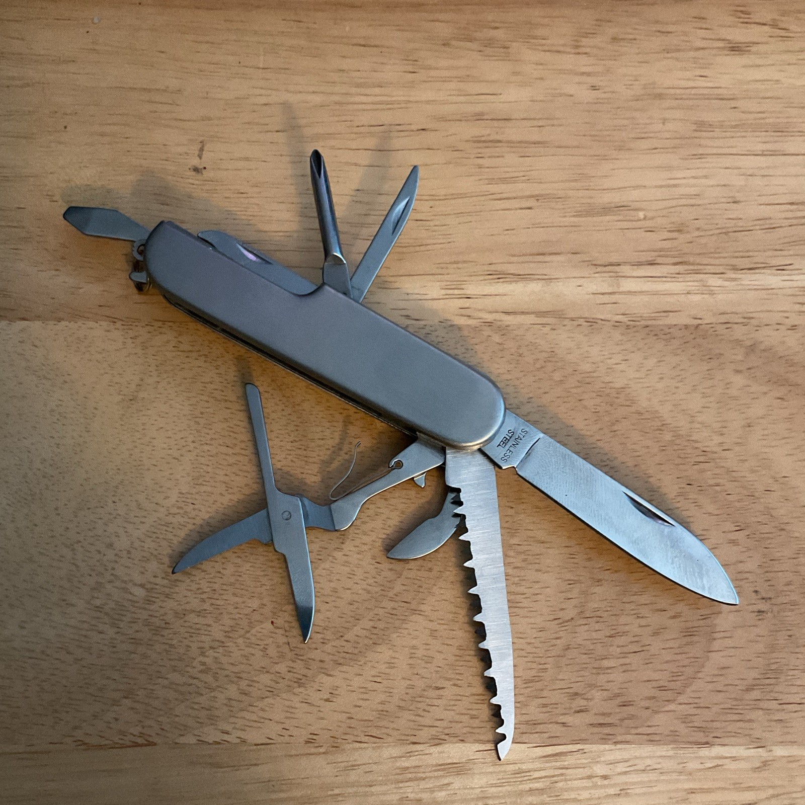 Stainless Steel 11-in-1 Multi-Tool Pocket Knife Saw Scissors Corkscrew