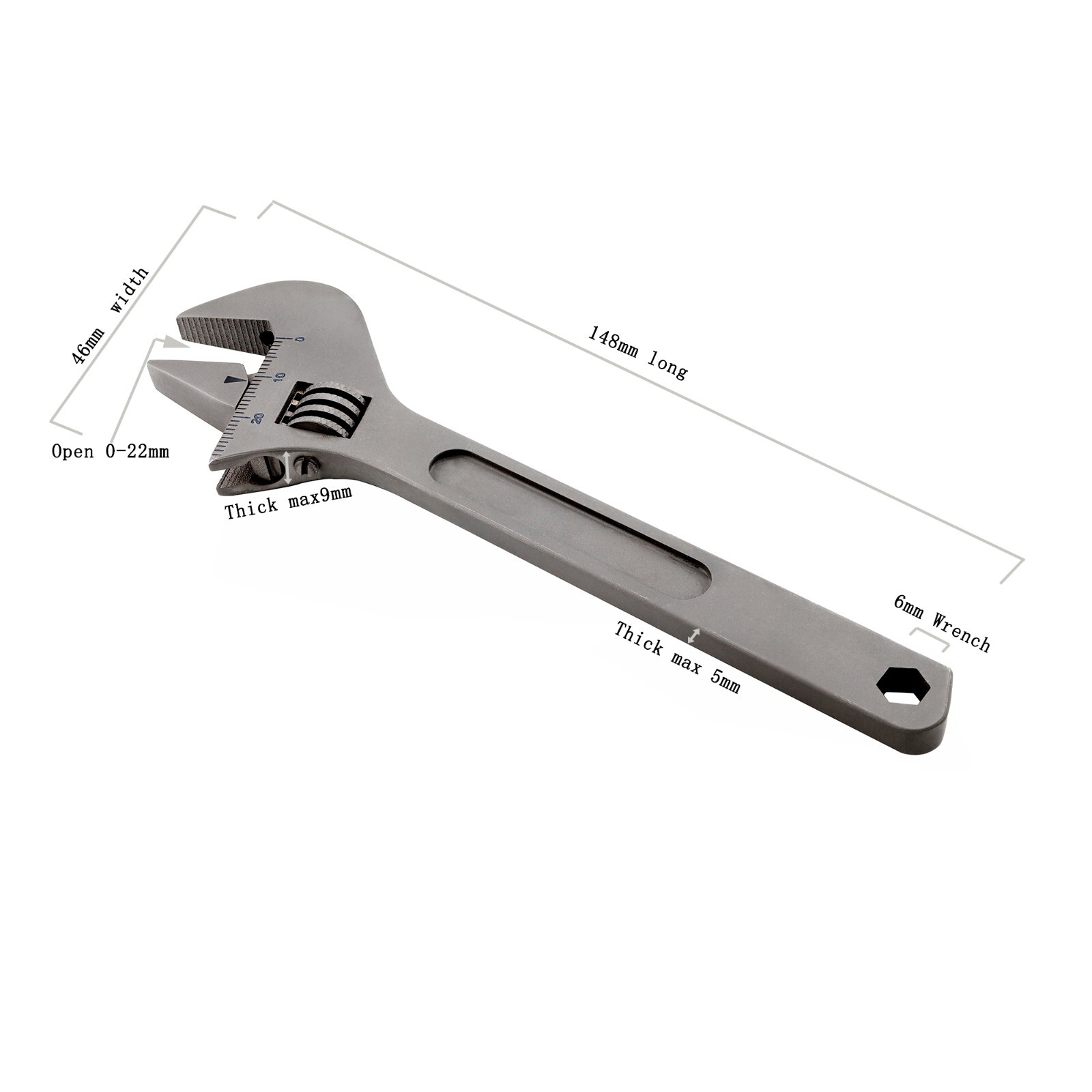 Titanium Wrench Adjustable Wrench Metal Wrench Multi-Tool Ti EDC Wrench