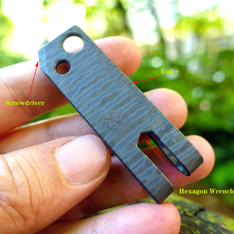 Titanium Money Clip Metal Pocket Holder Wallet Credit Card w/ Ruler Wrench Tool