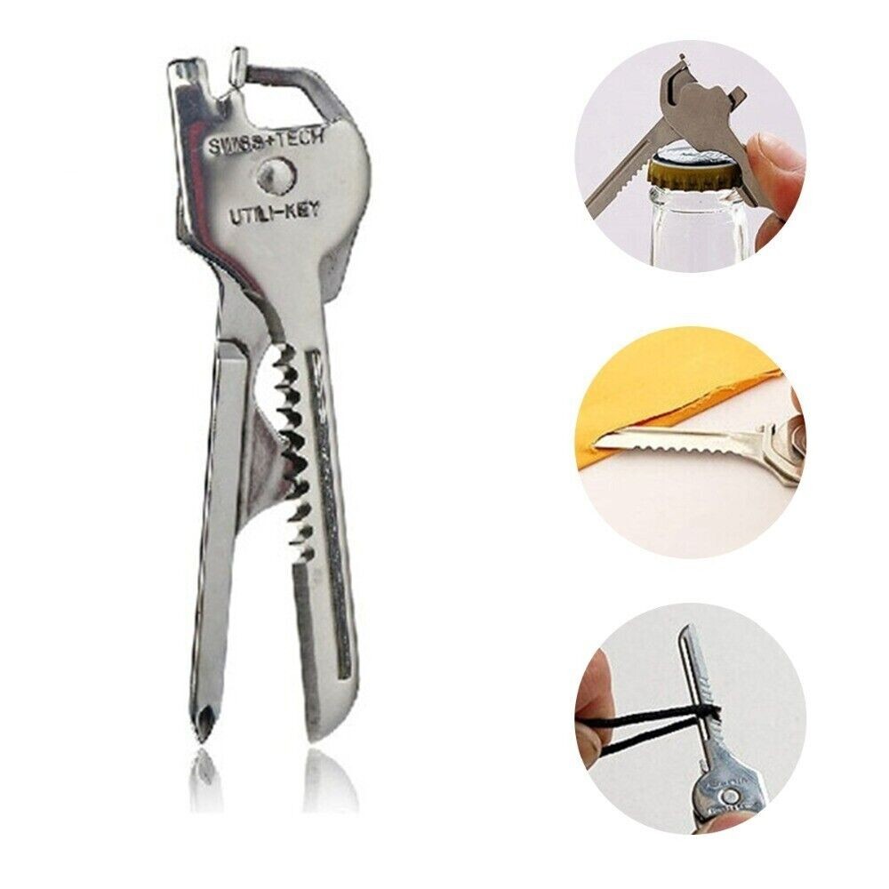 New 6 In 1 Mini Multifunction Foldable Knife Key Swiss Screwdriver Bottle Opener