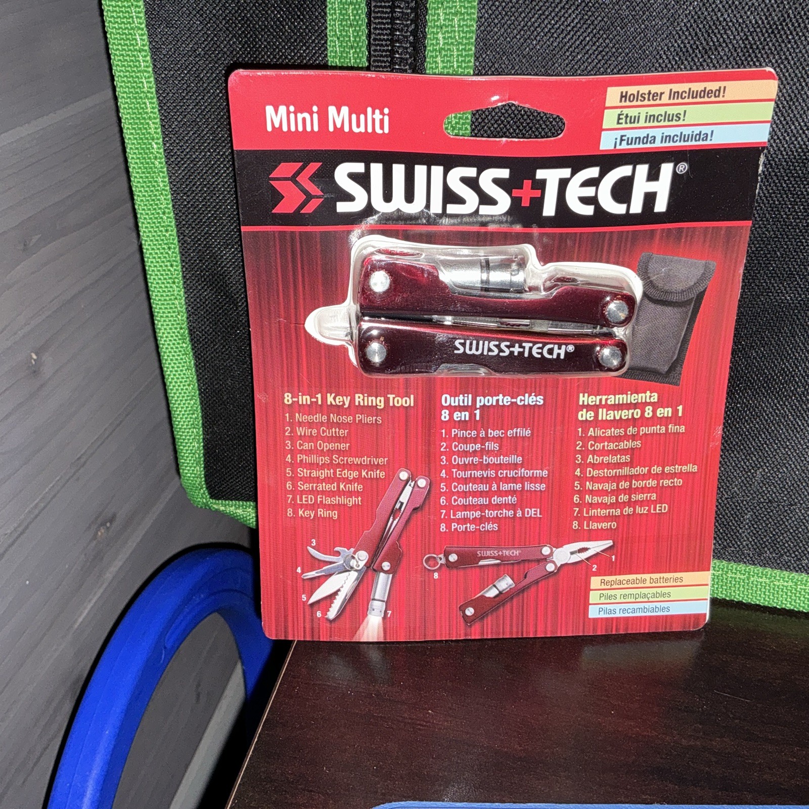 Swiss+Tech ST35000 Metallic Maroon 8-in-1 Mini Pocket Multitool for Camping S…