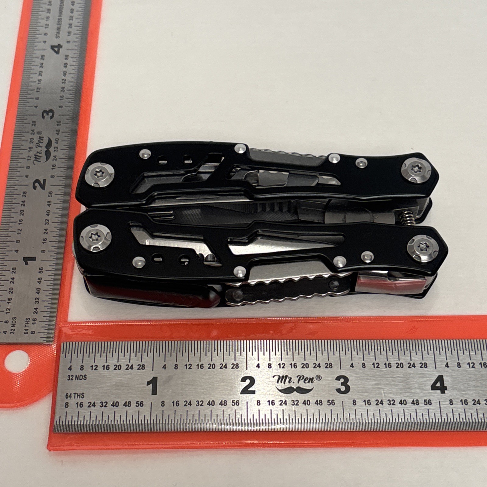 FANGFO Multi-Tool Tactical Black Heavy Duty Pocket Pliers EDC Tool w/ Pouch EDC