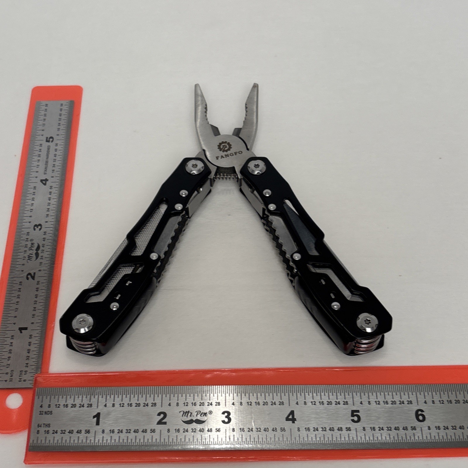 FANGFO Multi-Tool Black Tactical Heavy Duty Pocket Pliers EDC Tool w/ Sheath