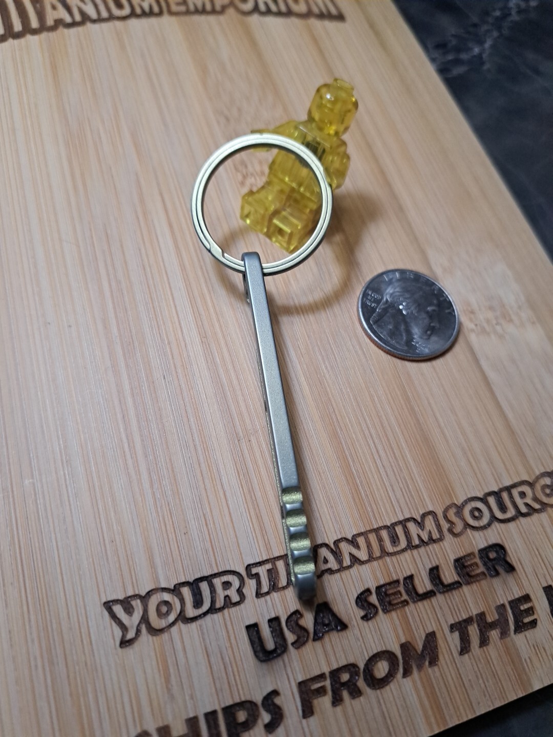 Titanium Belt Clip Keychain With Built-in Bottle Opener