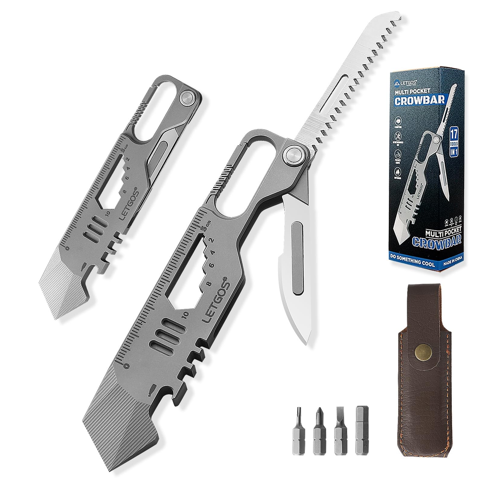 17 in 1 Multi Titanium Alloy Pocket Tool Portable Folding EDC with Carry-on P…