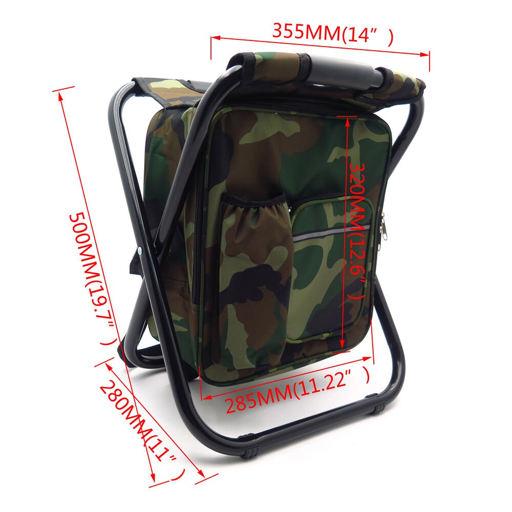 3 in 1 Backpack Insulated Cooler Bag Chair for Beach Fishing Camping Hiking