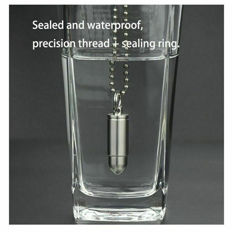 EDC Titanium Waterproof Sealed Box Portable Medicine Bottle Key Pendant Tank