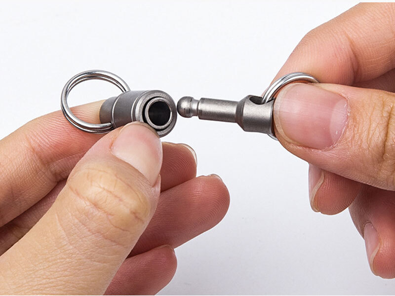 EDC TC4 Titanium Insert Buckle Gimbal Ring Portable Double Keychain Pendant Tool