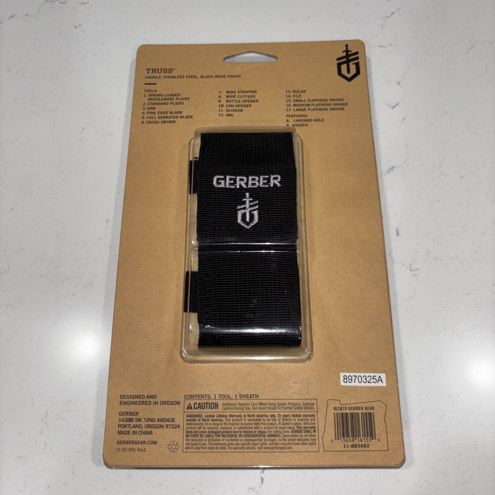 Gerber Truss Needle Nose Pliers Multi-Tool Knife with Sheath 17 Tools New