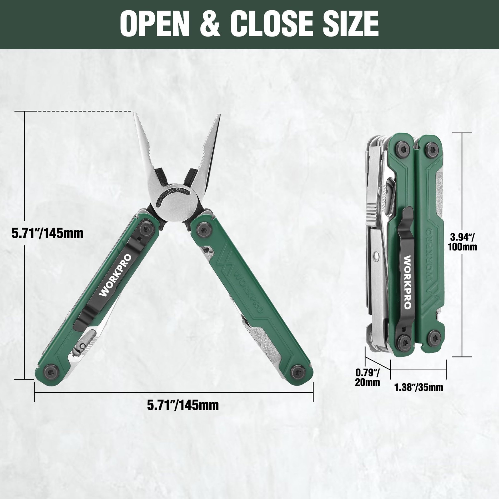 18-in-1 Multi Tool Pliers – Stainless Steel EDC Multitool, Pocket Knife, Camping