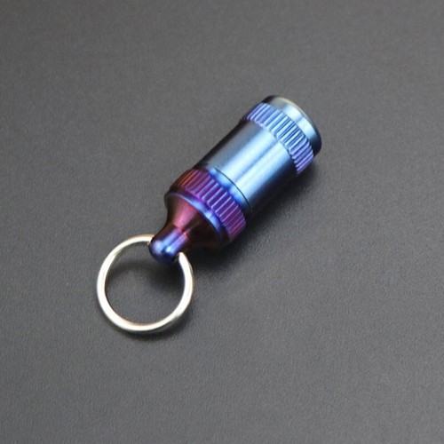 Titanium Alloy Waterproof Emergency Capsule Box Pill Case Keychain Pendant EDC
