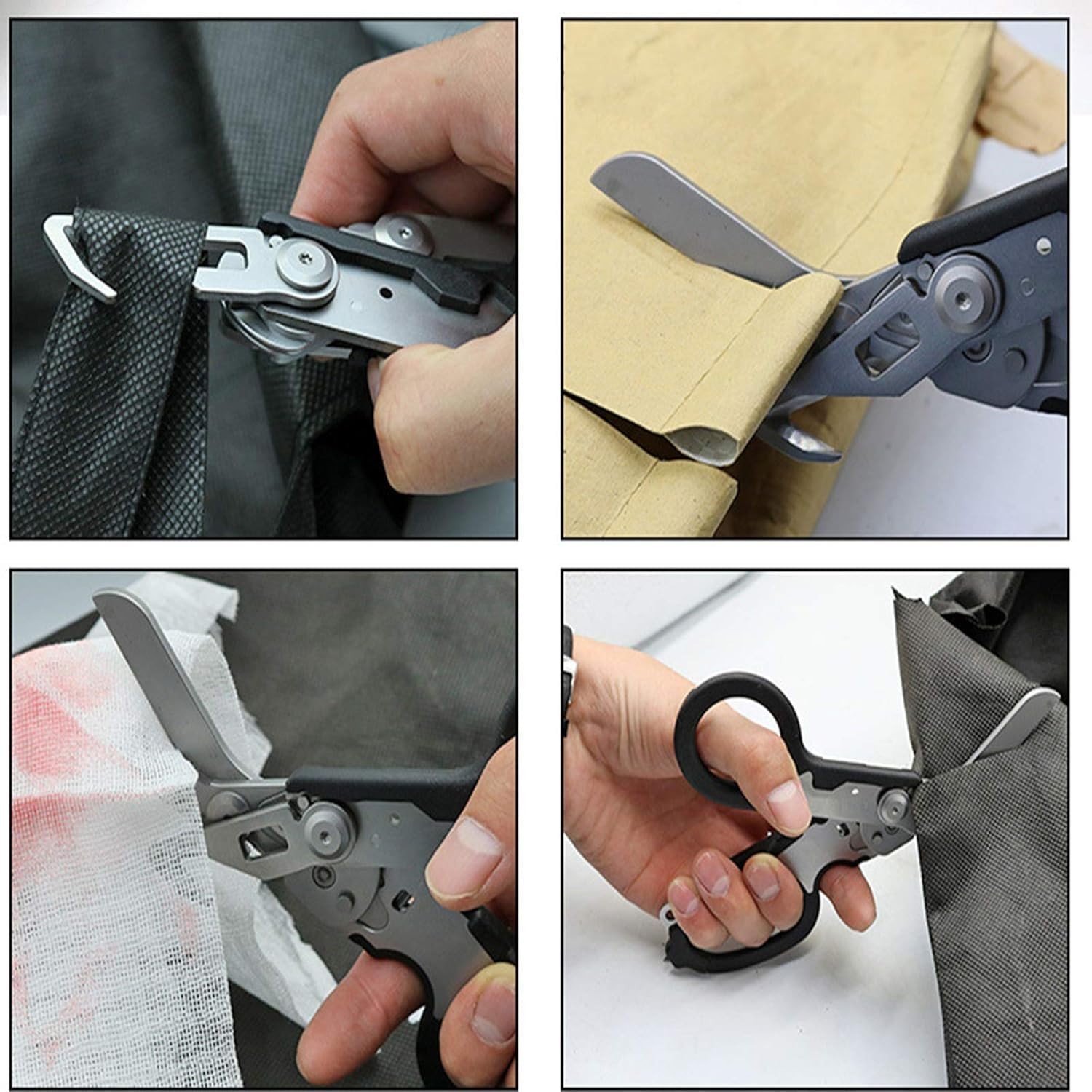Folding Pliers, 6in1, Portable Emergency Scissors with Non-Slip Handles, Silver Color…
