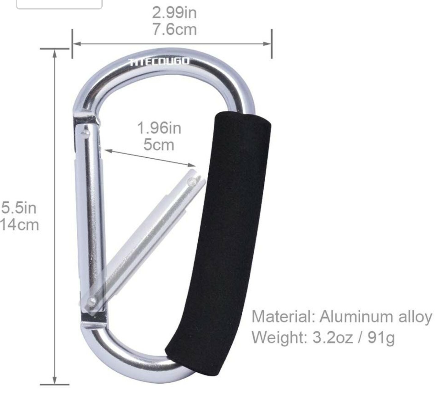 2 Pack Baby Walker Stroller Clip Hook Buggy Carabiner Diaper Hanger Bag