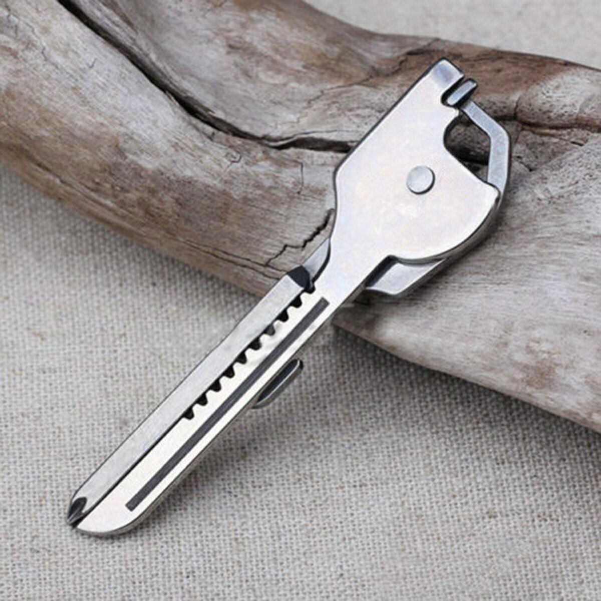 Keyring 6 in1 Keychain Multi Tool Stainless EDC Screwdriver Opener Camping Tool