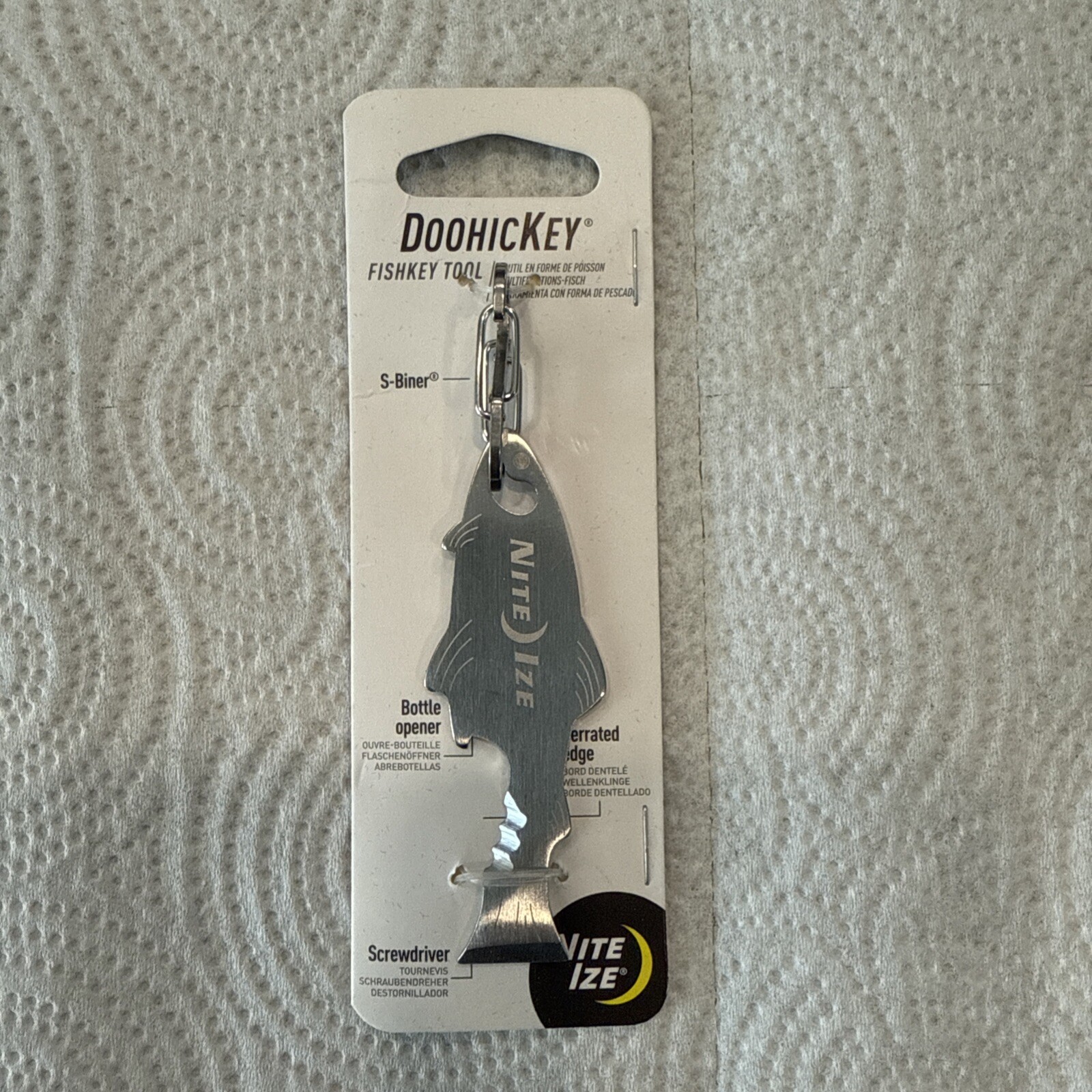 Nite Ize DoohicKey FishKey Tool Keychain Multi-Tool Fish Stainless.
