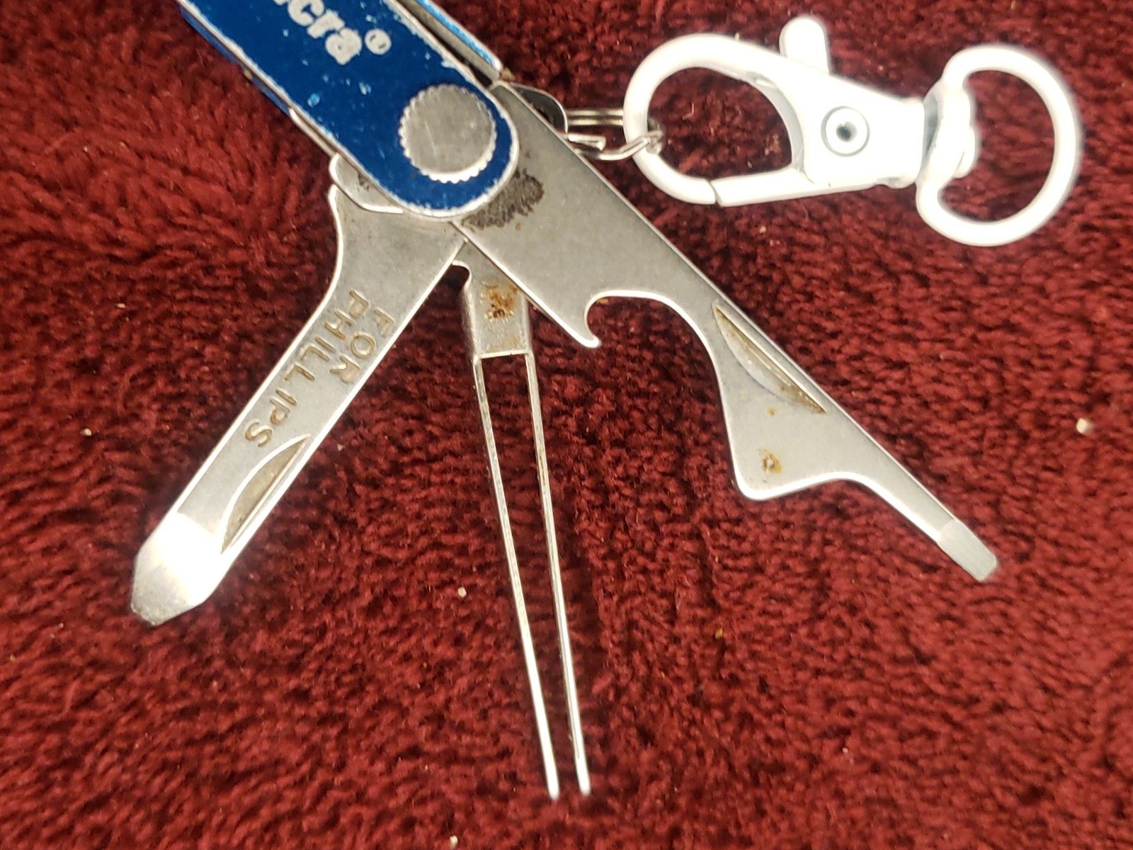 🔪🔪 Leatherman Micra Red Blue Multitool White claw keychain 0121 date code