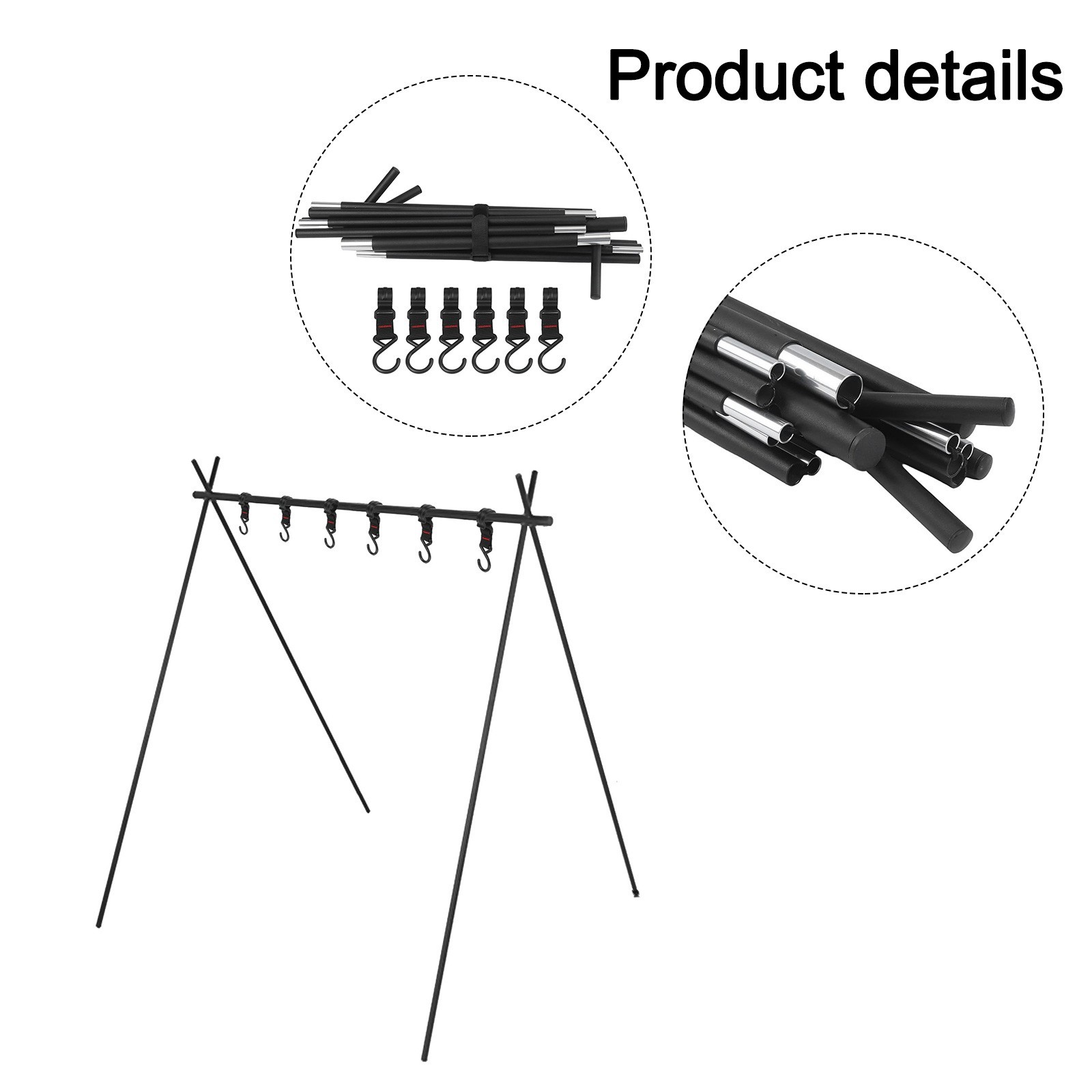 Heavy-Duty Outdoor Camping Triangular Hanging Rack – Easy Setup & Compact
