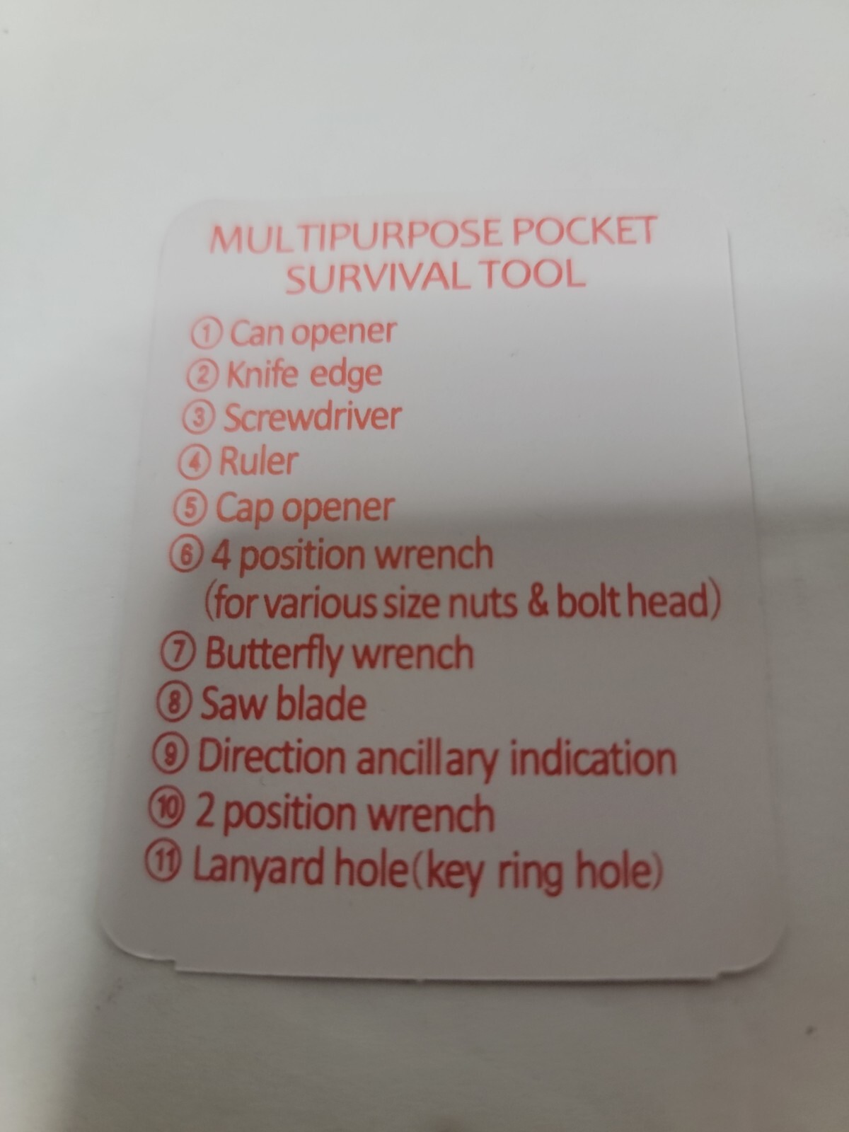 SE 11 Function Stainless Steel Metal Survival Pocket Tool – MT908-1