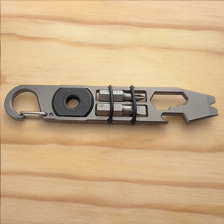 Titanium Alloy EDC Multi-function Crowbar Bottle Opener Wrench Screwdriver Tools
