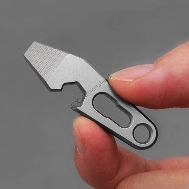 Hot EDC Mini Titanium Alloy Keychain Multi Tools Pry Bar Crowbar Opener Cutter