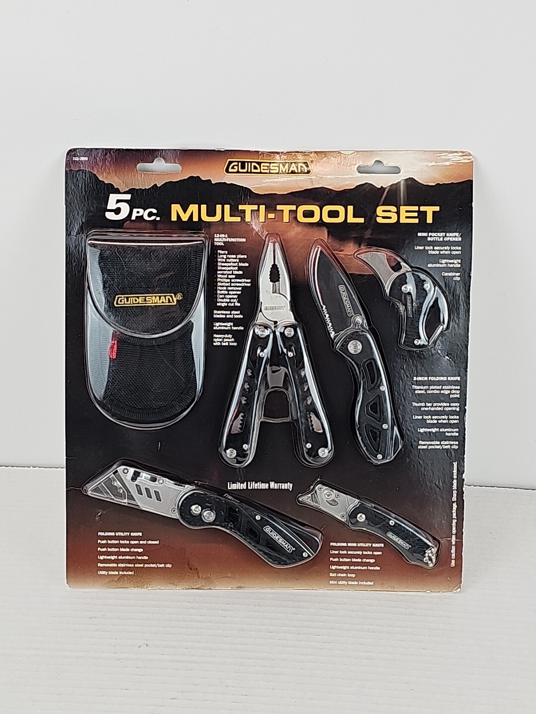 Guidesman 5 Piece Multi-tool set – Nylon Pouch With Belt Loop 243-2859