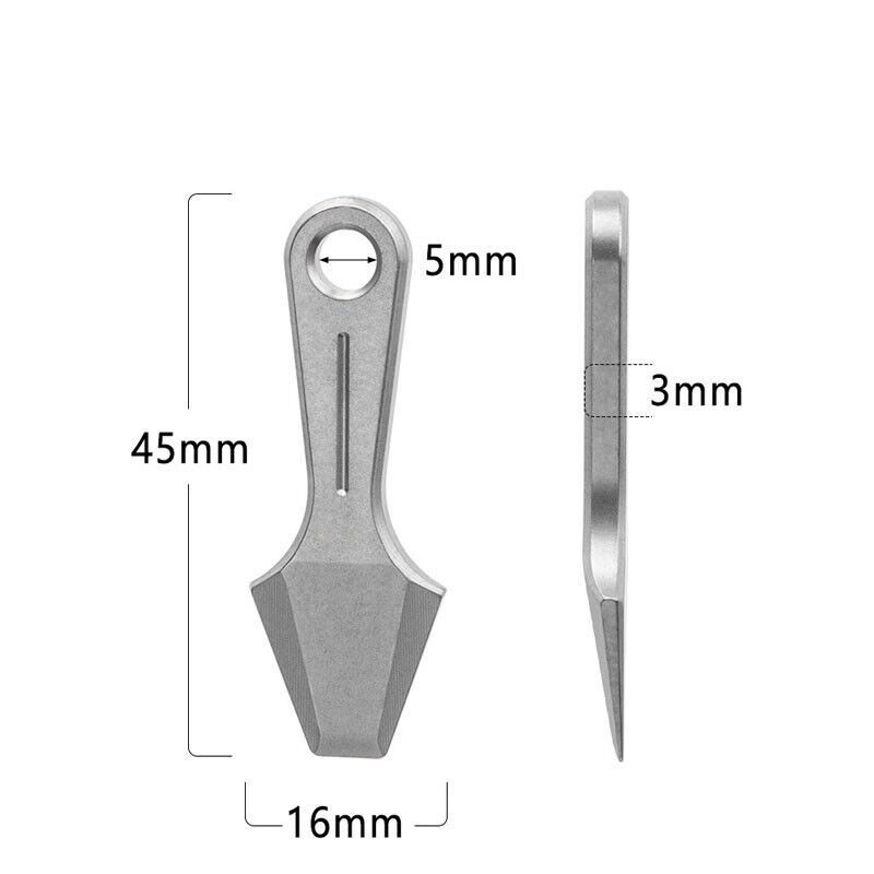 Mini Titanium Keychain Pry Bar Crowbar Necklace Pendant Pocket EDC Tool Outdoor