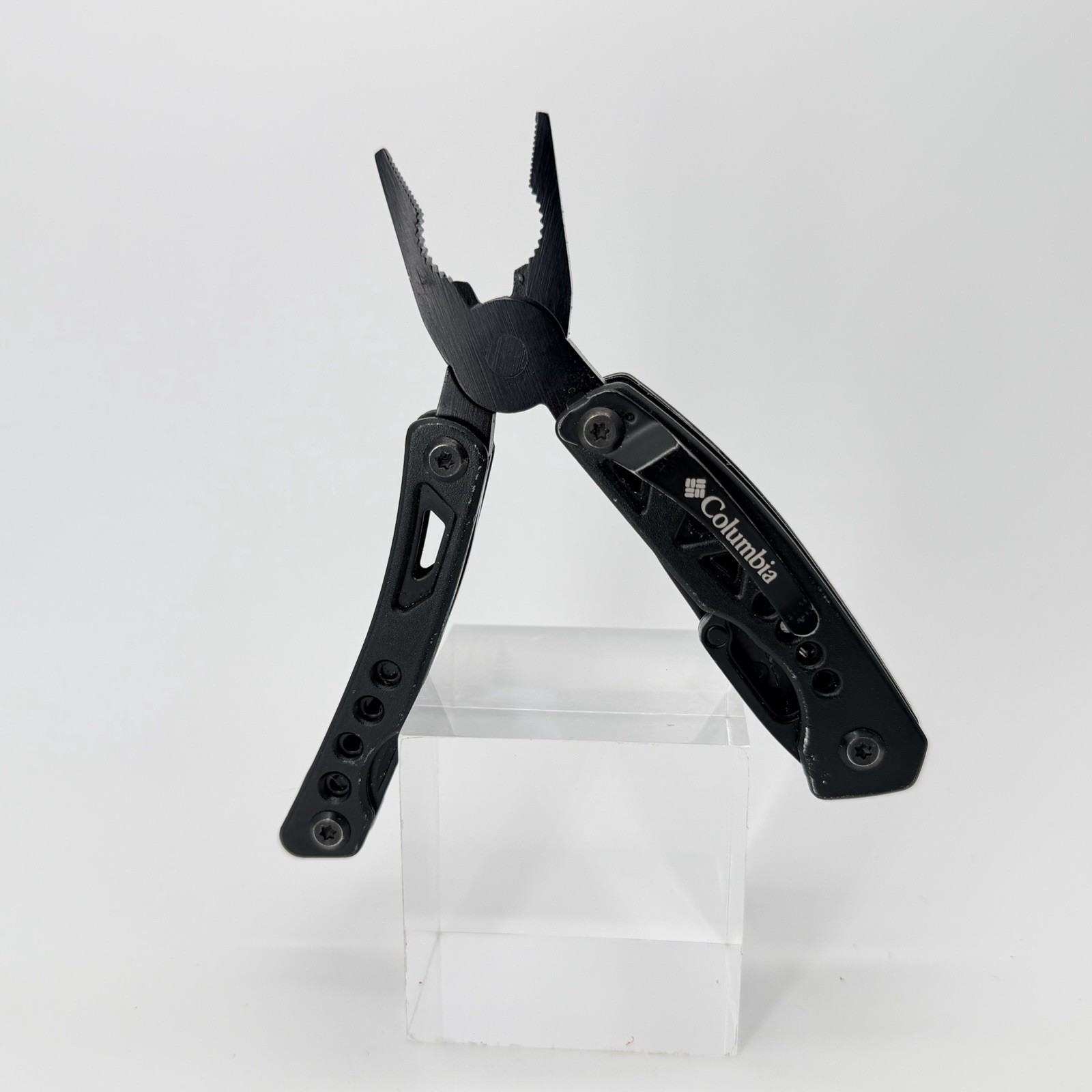 Columbia 9-Function Tactical Black Multi-Tool – Pliers Saw Knife Carabiner Clip